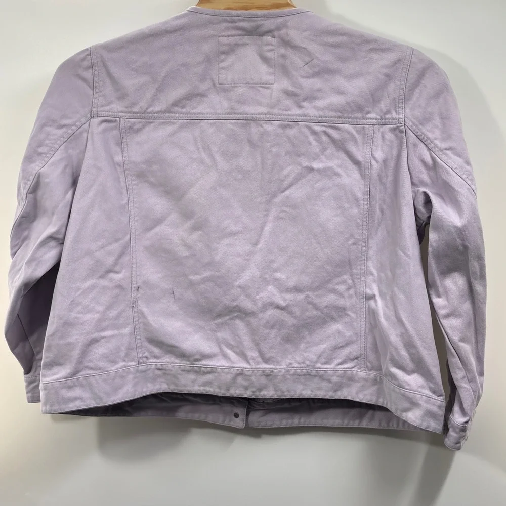 Levi's Women's 3X Lavender Dip Collarless Trucker Jacket Purple Denim Cotton